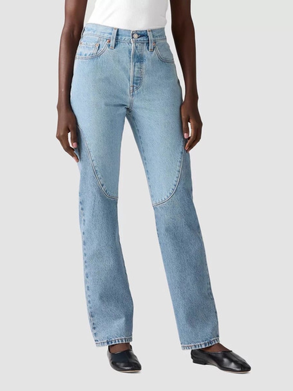 LEVIS High-Rise Light Blue Straight-Leg Jeans